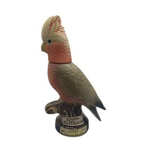 COPY - JIM BEAM Bird Figural Decanter Cockatoo 1979 Pink Whiskey Empty FLAW Gal…